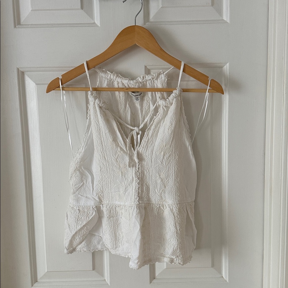 Francesca's Collections White Sleeveless Blouse